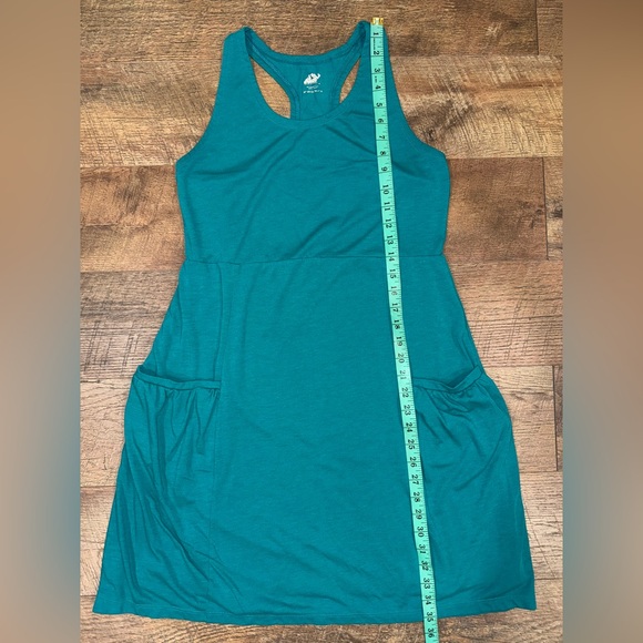 Eastern Mountain Sports Fully Lined Turquoise Sleeveless Dress with Pockets - Picture 7 of 11
